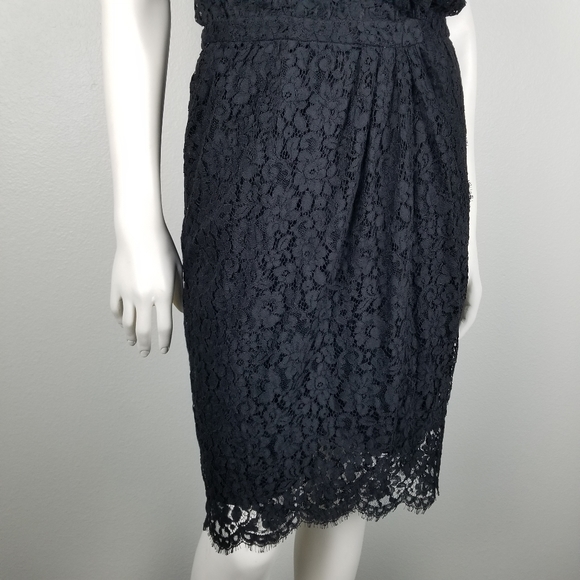 Balenciaga 2009 Black Lace Knee Length Dress Size 38 - Picture 5 of 12